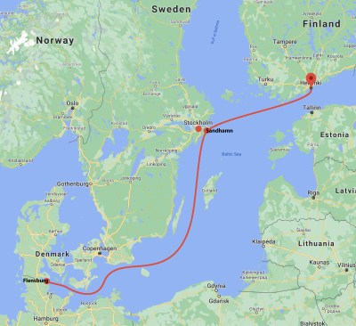 1300 Nm Baltic Sea Voyage from Flensburg to Helsinki