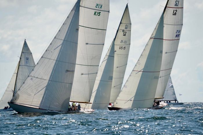 Vintage fleet on the starting line at the 12mR Pre-Worlds at KSSSKSSS’s Saltsjöbaden - Sandhamn Regatta 